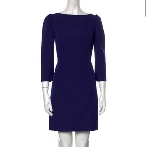 Milly - Deep Navy/Violet Sheath Dress w/ 3/4 sleeves (EUC)